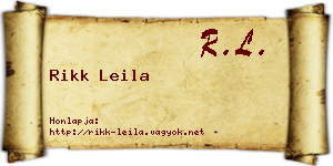 Rikk Leila névjegykártya